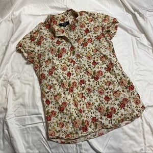 Stock Floral Short Sleeve Button Down